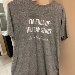 Mud Pie Gray Holiday Spirit Tee